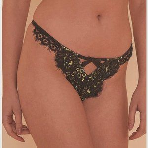 Playful Promises Jaquelina Mustard Contrast Crotchless Thong Core